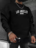Manfinity Sporsity Men Letter Graphic Sweatshirt Going Out Crew Neck Letter Los Angeles Long Sleeve Casual Sweatshirt, for Friends, Husband, Boyfriend Gifts, Los Angeles Hoodie, Mens Sweatshirt, Mens Pullover Hoodie