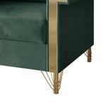 Comtemporary Glam Velvet Upholstered Sofa, Carribean Green