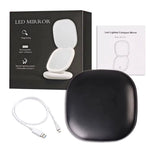 LED Makeup Mirror with Light 5X Magnifying Mini Compact Small Pocket Portable Travel Pink Black Foldable Cosmetic Vanity Mirrors