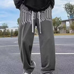 American Style Letter Print Straight Pants for Men High Street Loose Trousers Casual Joggers Hip Hop Drawstring Sweatpants