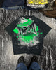 New Tapout Green Graffiti Shirts Y2K Mens Graphic Print Oversized T Shirt Harajuku Gothic round Neck Cotton Short Sleeve Tops