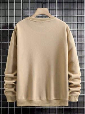 Manfinity Sporsity Men Letter Graphic Sweatshirt Going Out Crew Neck Letter Los Angeles Long Sleeve Casual Sweatshirt, for Friends, Husband, Boyfriend Gifts, Los Angeles Hoodie, Mens Sweatshirt, Mens Pullover Hoodie