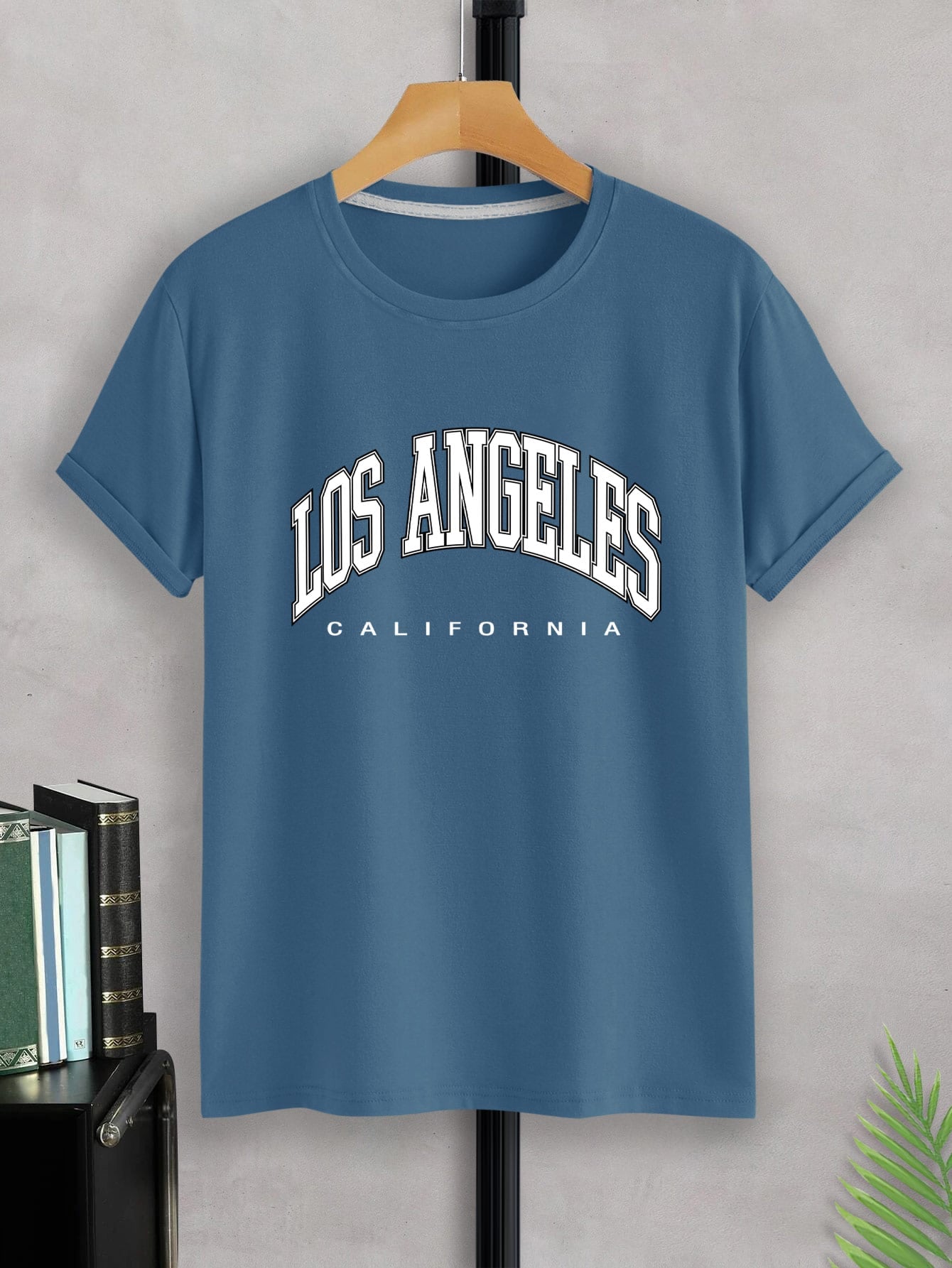 Manfinity Sporsity Men T-Shirts Fit Crew Neck Short Sleeve Graphic Tee Los Angeles Casual Summer Polyester