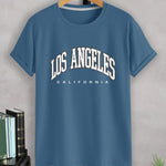 Manfinity Sporsity Men T-Shirts Fit Crew Neck Short Sleeve Graphic Tee Los Angeles Casual Summer Polyester