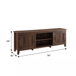 70 In. Coastal Dark Walnut Composite TV Stand with Storage Doors (Max TV Size 80 In.)