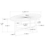 Double Layer Coffee Table,Oval Wood Farmhouse with Storage,47.87"L X 30"W X 17.99"H,Brown