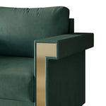 Comtemporary Glam Velvet Upholstered Sofa, Carribean Green