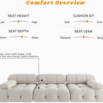 104" Minimalist Modular Sectional Sofas Modern Velvet Convertible Couches 3 Seats Living Room Sofa Sets for Office Apartment