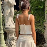 Coquette Busiter Corset Top Elegant Sexy Summer Clothes Women 2024 Low Cut Backless Tank Tops Resort Wear C69-BG10