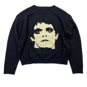 Gothic Extinct Portrait Print Pullover Hip Hop Streetwear Knitted Oversized Sweater Men Winter Harajuku Cotton Sweater Unisex