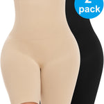 2 Packs Tummy Control Shapewear Shorts Faja Body Shaper for Women High-Waisted Thigh Slimming