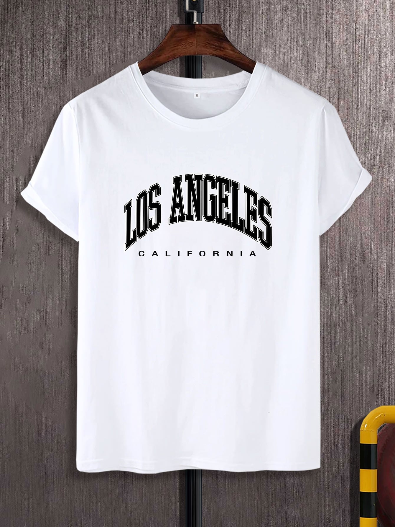 Manfinity Sporsity Men T-Shirts Fit Crew Neck Short Sleeve Graphic Tee Los Angeles Casual Summer Polyester