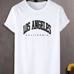 Manfinity Sporsity Men T-Shirts Fit Crew Neck Short Sleeve Graphic Tee Los Angeles Casual Summer Polyester