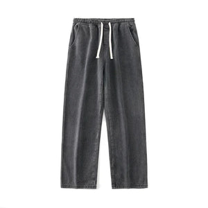 2024 New Streetwear Loose Jeans Men Korean Style Fashion Loose Straight Wide Leg Pants Men'S Brand Clothing Black Light Blue