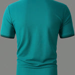Manfinity Homme Men Horse Print Striped Trim Polo Shirt