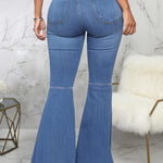 Women'S Flare Jeans Mid Rise Bell Bottom Denim Pants