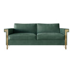 Comtemporary Glam Velvet Upholstered Sofa, Carribean Green