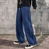 2024 New Streetwear Loose Jeans Men Korean Style Fashion Loose Straight Wide Leg Pants Men'S Brand Clothing Black Light Blue