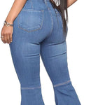 Women'S Flare Jeans Mid Rise Bell Bottom Denim Pants