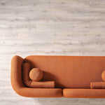 Bodur Japandi Style Luxury Modern Orange Boucle Fabric Curvy Arm Couch