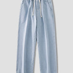 Autumn Korean Fashion Drawstring Y2K Jeans Homme Classic Baggy Straight Wide Leg Pants 2025 New Hip Hop Streetwear Casual Jean
