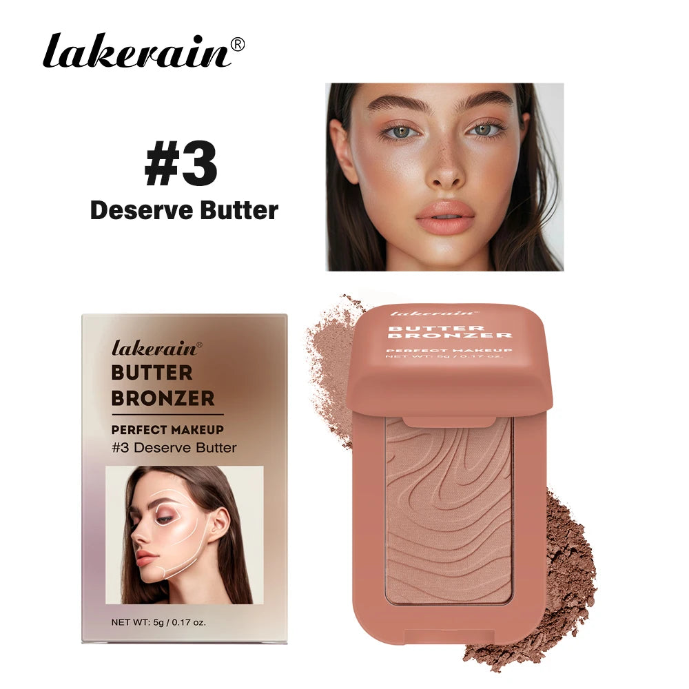 Butter Bronzer Cream Women Waterproof Genteel Girl Nude Makeup Silky Shimmer Monochrome Blush Korean Face Cosmetics