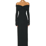 White Pleated Slim Maxi Dress Elegant for Women Patchwork Off-Shoulder Fashion High Waist Dress Ladies Solid Party Dress