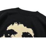 Gothic Extinct Portrait Print Pullover Hip Hop Streetwear Knitted Oversized Sweater Men Winter Harajuku Cotton Sweater Unisex
