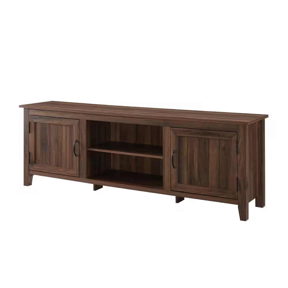 70 In. Coastal Dark Walnut Composite TV Stand with Storage Doors (Max TV Size 80 In.)