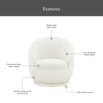 Mira Kids Swivel Chair, Cream Faux Shearling