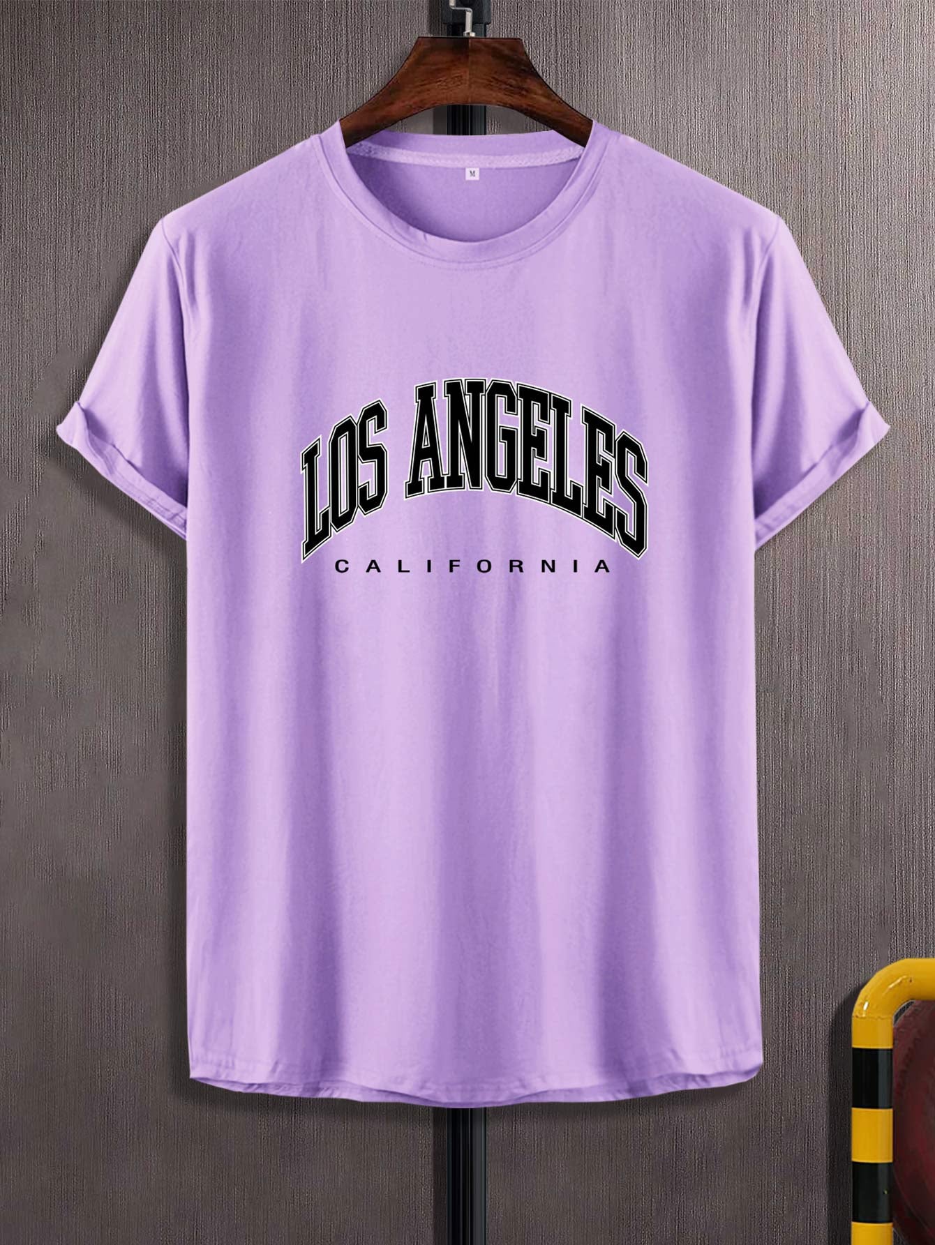 Manfinity Sporsity Men T-Shirts Fit Crew Neck Short Sleeve Graphic Tee Los Angeles Casual Summer Polyester