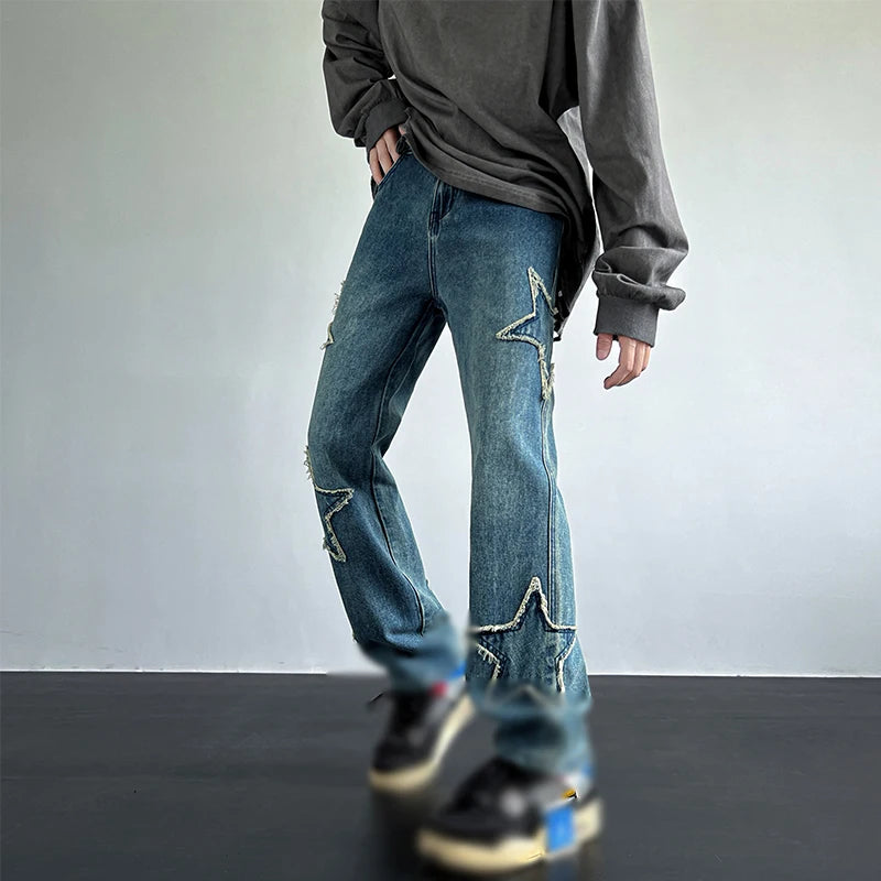 Vintage Men'S Trendy Jeans American Premium Simple Casual Pants Fashion Street Male Straight Pants Fashionable Peplum Clothing