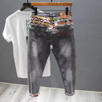 Men Denim Shorts Jeans Stretch Holes Casual Denim Jeans Shorts New Summer Man Thin Elastic Fit Jeans High Quality Cotton Shorts
