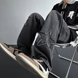 Vintage Men'S Trendy Jeans American Premium Simple Casual Pants Fashion Street Male Straight Pants Fashionable Peplum Clothing