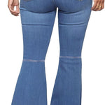 Women'S Flare Jeans Mid Rise Bell Bottom Denim Pants
