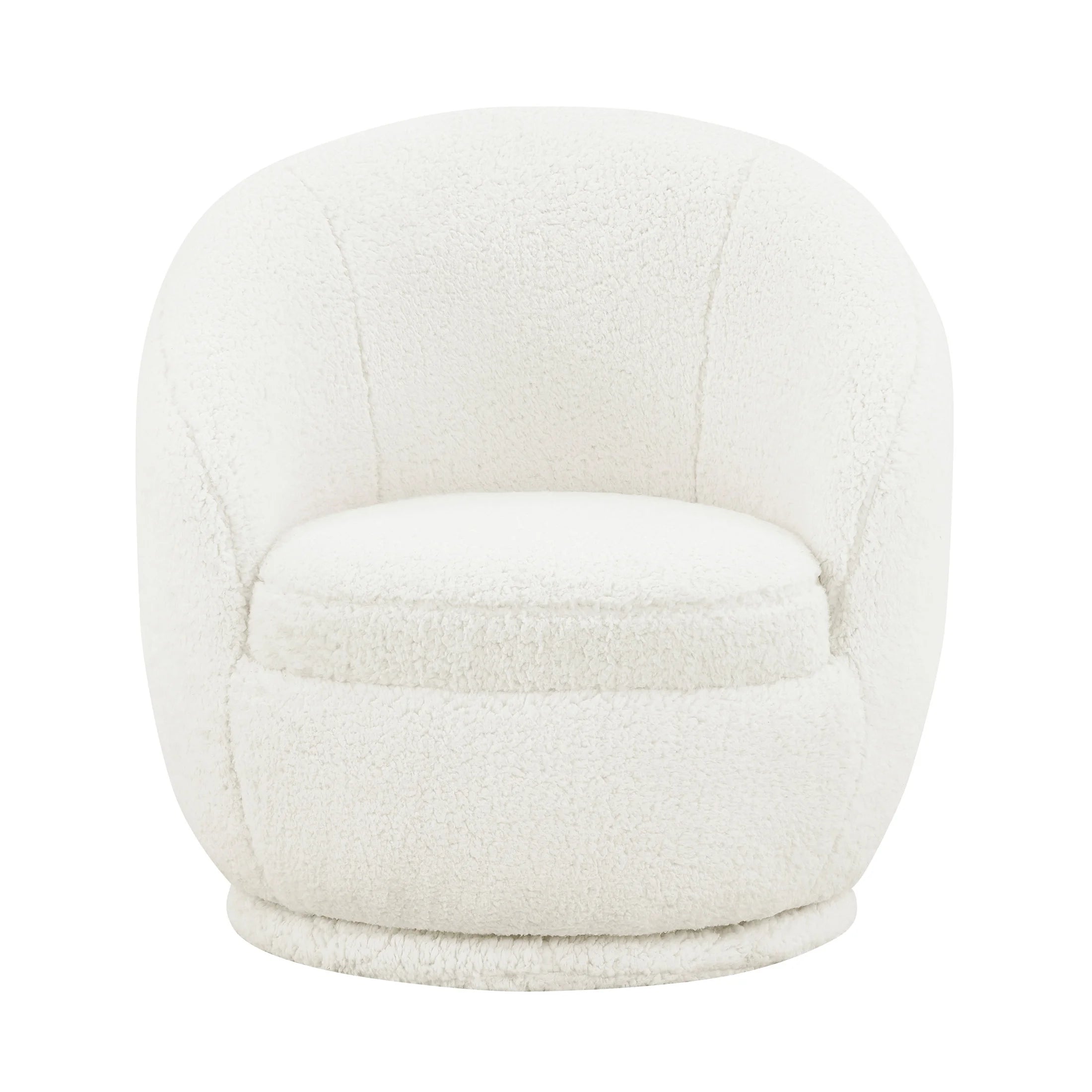 Mira Kids Swivel Chair, Cream Faux Shearling