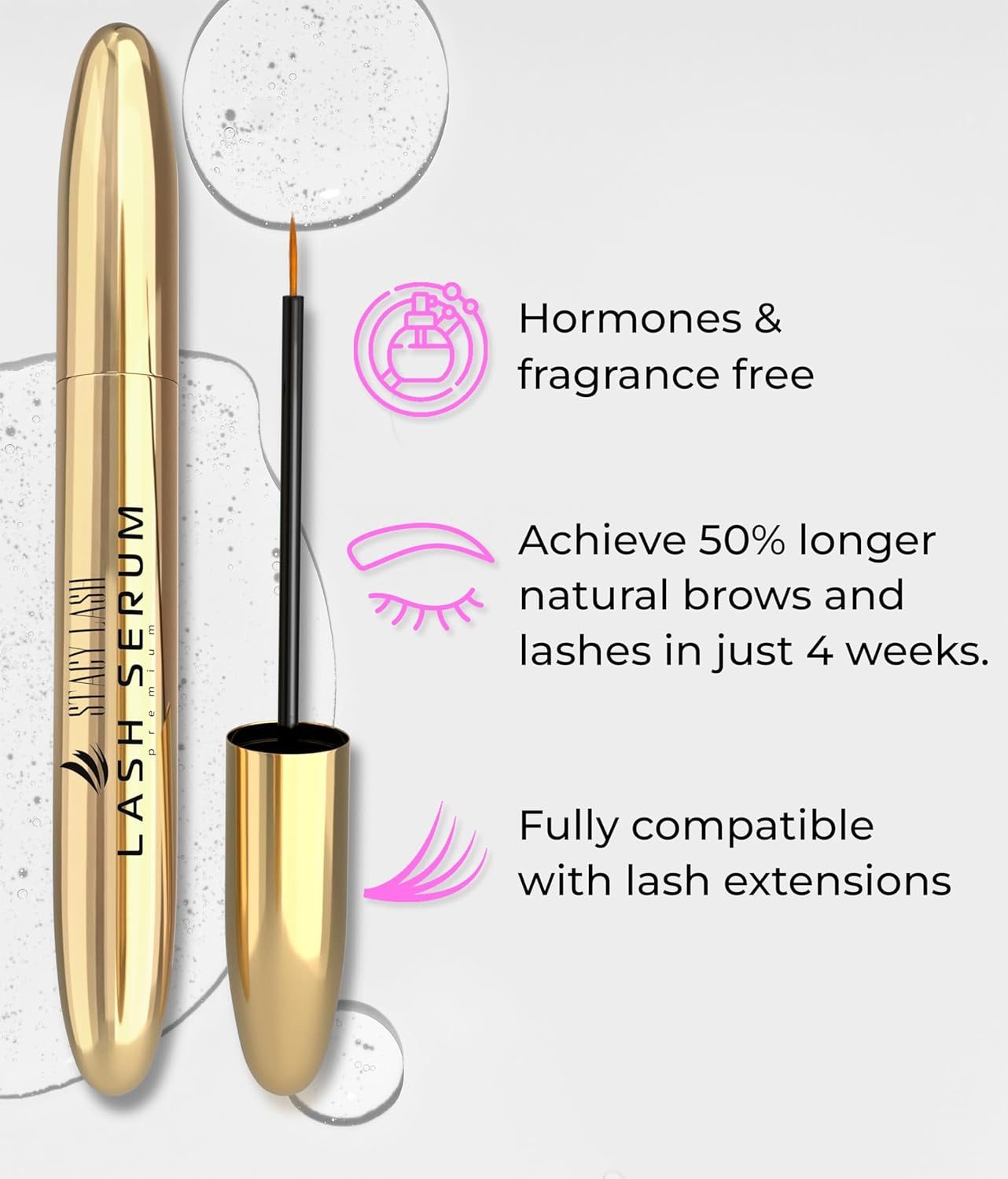 Lash Shampoo 100Ml+ Eyelash Growth Serum by / /Cleaning Kit of Eye Makeup Remover (Cleanser) + Brush & Eyelash Serum for Eyelash Growth and Thickness