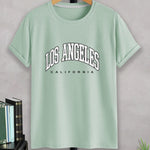 Manfinity Sporsity Men T-Shirts Fit Crew Neck Short Sleeve Graphic Tee Los Angeles Casual Summer Polyester