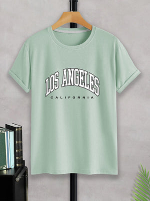 Manfinity Sporsity Men T-Shirts Fit Crew Neck Short Sleeve Graphic Tee Los Angeles Casual Summer Polyester