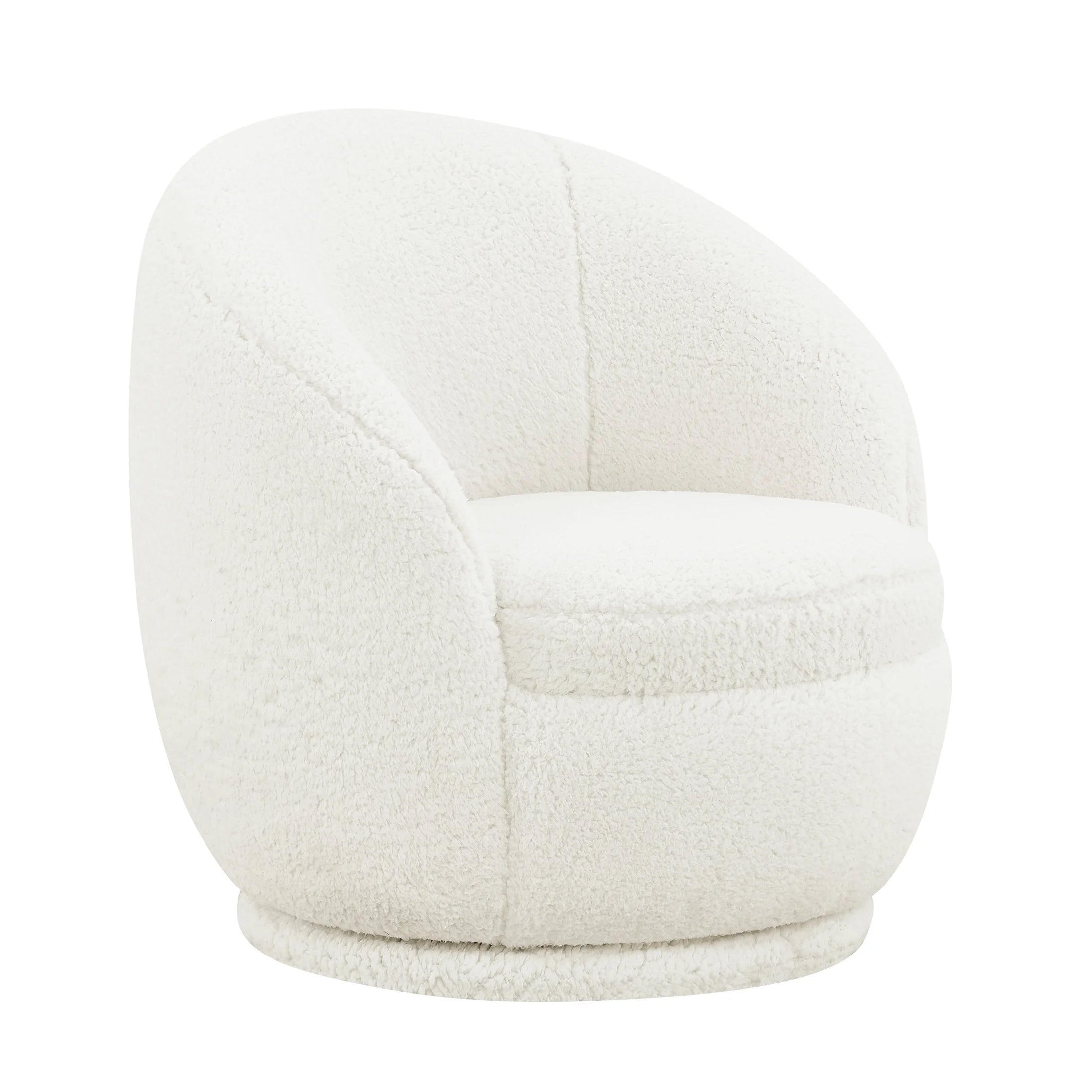 Mira Kids Swivel Chair, Cream Faux Shearling