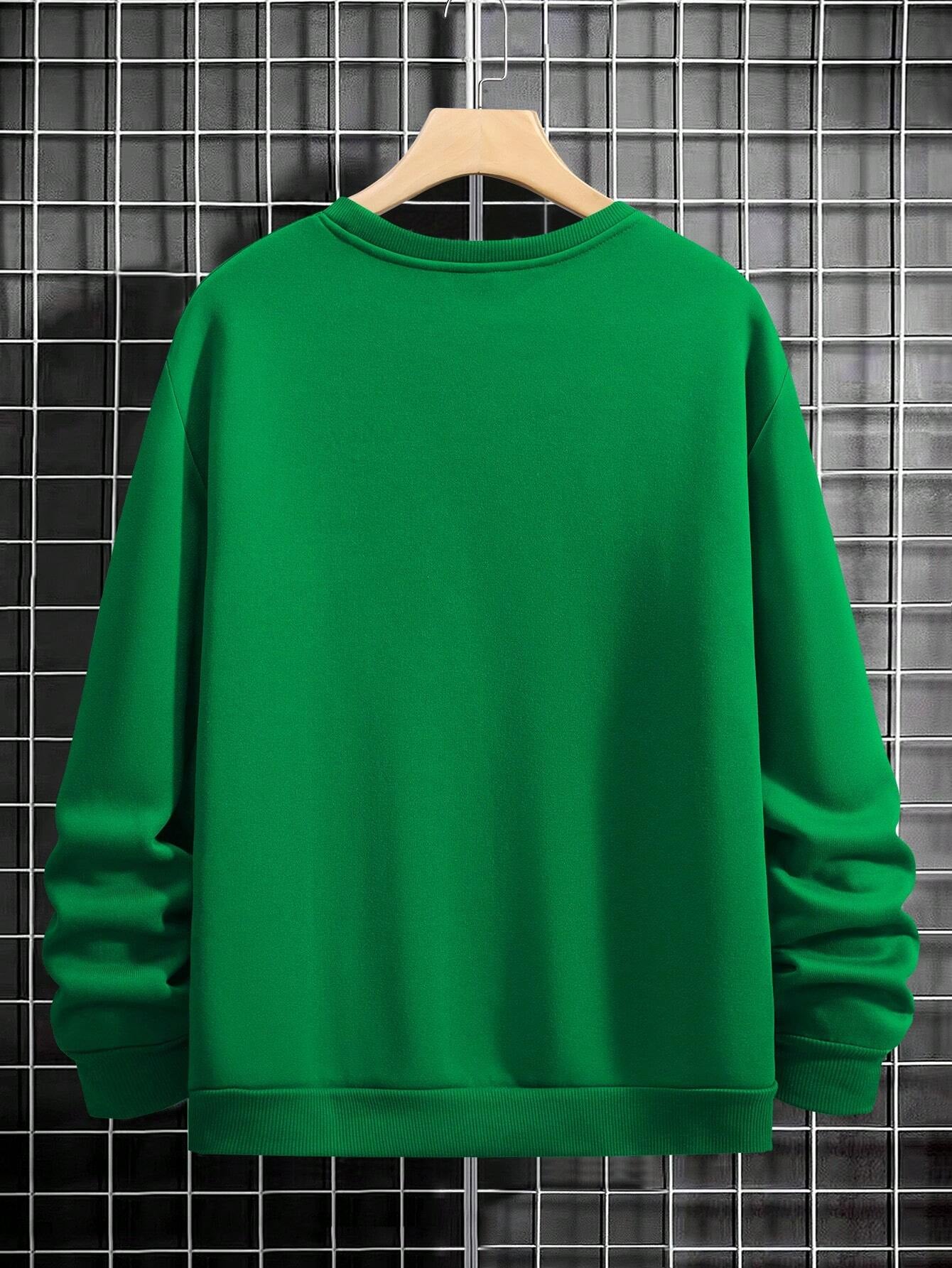Manfinity Sporsity Men Letter Graphic Sweatshirt Going Out Crew Neck Letter Los Angeles Long Sleeve Casual Sweatshirt, for Friends, Husband, Boyfriend Gifts, Los Angeles Hoodie, Mens Sweatshirt, Mens Pullover Hoodie