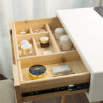 Leicester Vanity Table Set with Adjustable Brightness Mirror and Cushioned Stool