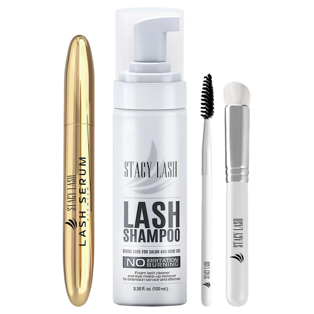 Lash Shampoo 100Ml+ Eyelash Growth Serum by / /Cleaning Kit of Eye Makeup Remover (Cleanser) + Brush & Eyelash Serum for Eyelash Growth and Thickness