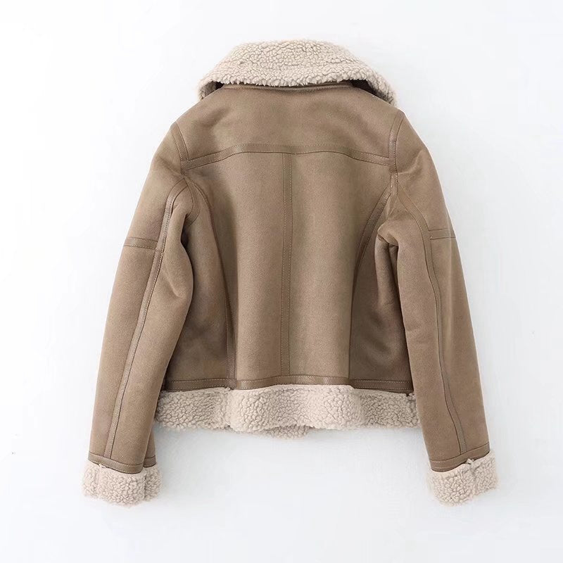 Fleece Autumn and Winter Suede Fur Jacket Motorcycle