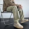 Vintage Men'S Trendy Jeans American Premium Simple Casual Pants Fashion Street Male Straight Pants Fashionable Peplum Clothing