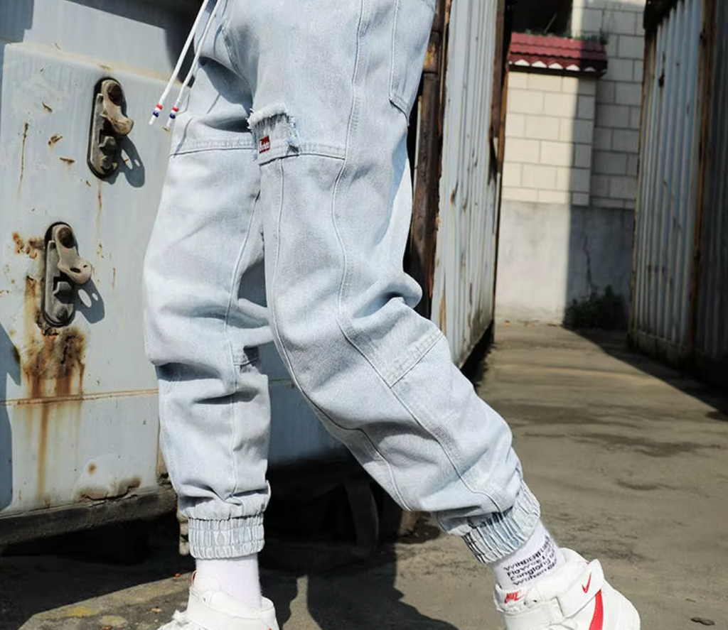 2025 New Streetwear Hip Hop Cargo Pants Men'S Jeans Elastic Harun Joggers in Autumn and Spring Men Clothing