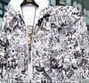Strewear Graffiti Printed Fashion Reversible Jacket Men Thin Hooded Jackets Windbreakers Clothing plus Size M-5XL