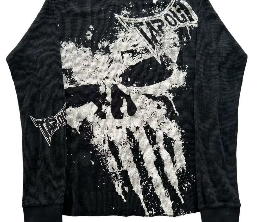 Y2K Classic Long Sleeves T Shirt Men Women Harajuku Retro Skull Graphic Print Oversized Tops Autumn T Shirt Goth Clothing