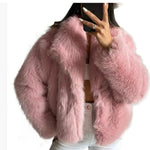 Winter Plush Coat Fashion Warm Thicken Fluffy Lapel Jacket Outwear Casual Long Sleeve Tops Womens Clothing