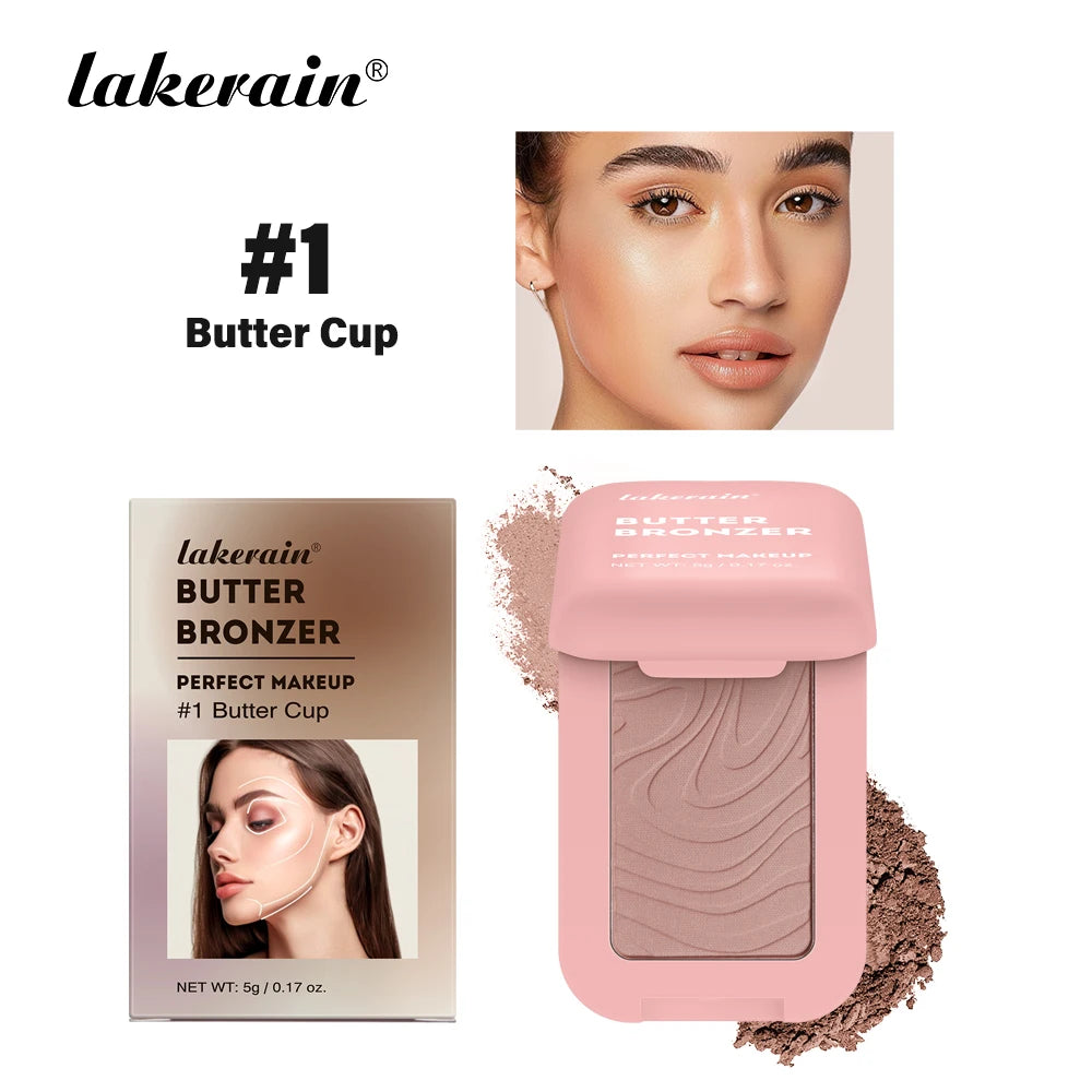 Butter Bronzer Cream Women Waterproof Genteel Girl Nude Makeup Silky Shimmer Monochrome Blush Korean Face Cosmetics